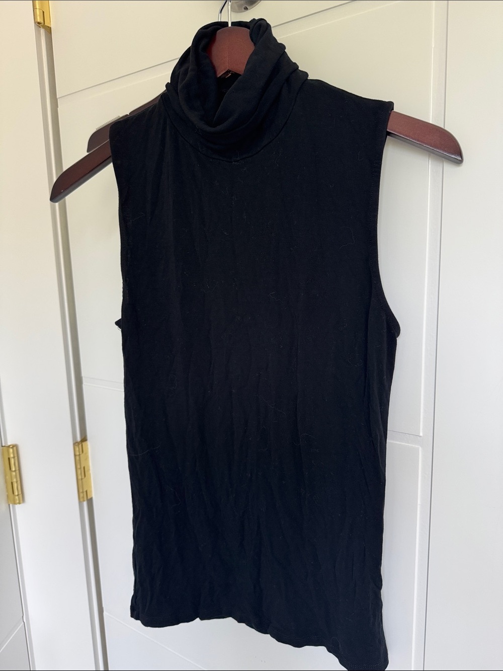 Sleeveless Black Turtleneck Women's Top